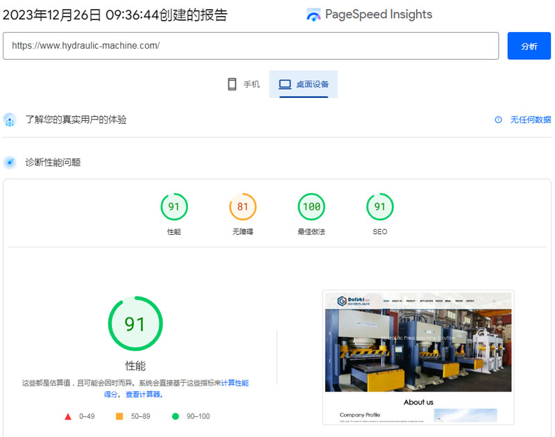 谷歌PageSpeed Insights